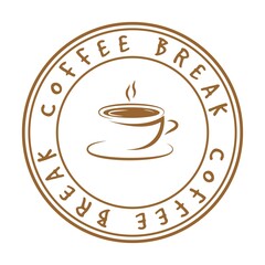 cup of coffee on a white background. hot coffee cup icon.  Logo design vector template Negative space style. Hot drinks Cafe Logotype concept icon.