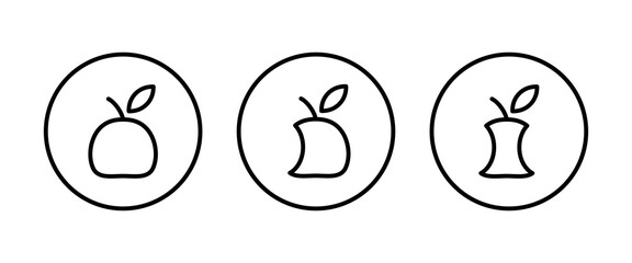 Apple vector icon. Apple fruit icons button, vector, sign, symbol, logo, illustration, editable stroke, flat design style isolated on white linear pictogram