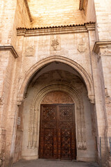 Ciudad Real, Spain. Entrance to the Catedral de Nuestra Senora del Prado (Our Lady Saint Mary of the Prado Cathedral), a Gothic temple