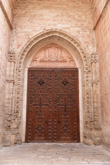 Ciudad Real, Spain. Entrance to the Catedral de Nuestra Senora del Prado (Our Lady Saint Mary of the Prado Cathedral), a Gothic temple