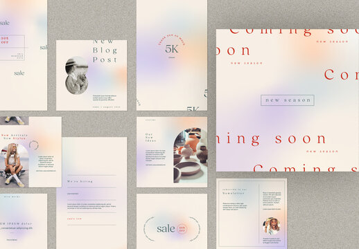 Social Media Post and Story Layout with Pastel Gradient