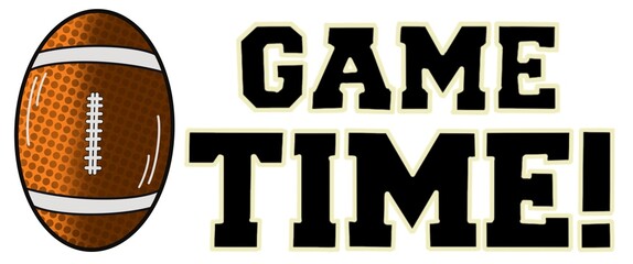 It's Game Time, Football Time, American Football white background