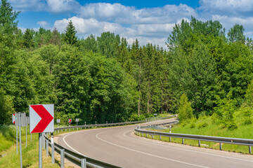 A winding road down the hill.