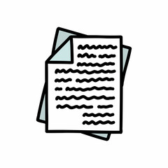 documents doodle icon, vector color line illustration