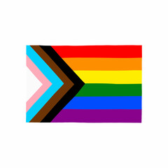progress pride flag doodle icon, vector color line illustration