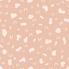 Vector seamless pattern with abstract doodles. Cute design for wrapping paper, textile, stationery, wallpaper.