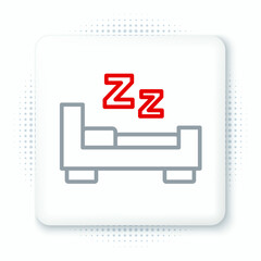 Line Time to sleep icon isolated on white background. Sleepy zzz. Healthy lifestyle. Colorful outline concept. Vector