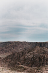 rocky terrain in the steppes of kazakhstan
