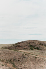 Rocky formation in step in daylight in summer