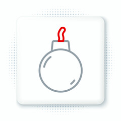 Line Bomb ready to explode icon isolated on white background. Colorful outline concept. Vector