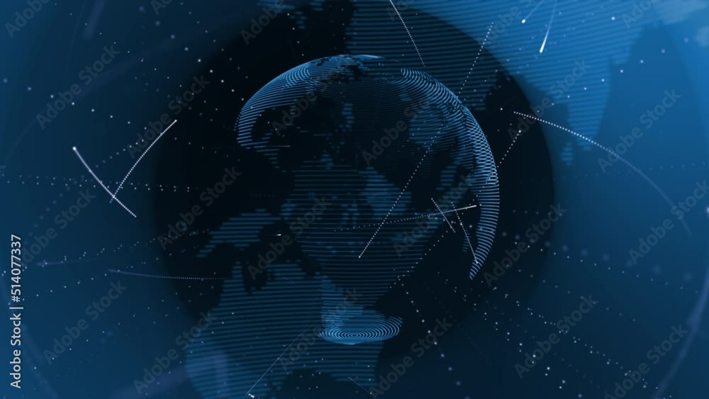 Wall mural broadcasting web elements growing global network abstract background 4k ultra hd digital globe with 
