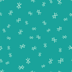 Green No doping syringe icon isolated seamless pattern on green background. Vector