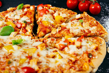 Italian pizza with mozzarella

