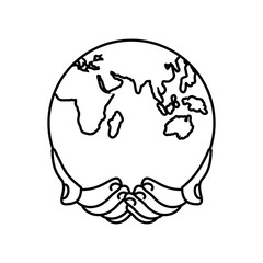 hands holding world
