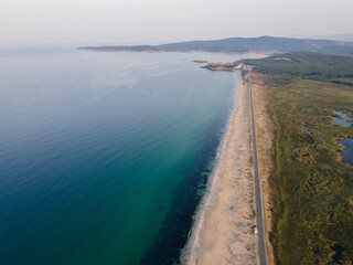 Aerial view of The Driver Beach (Alepu) near resort of Dyuni, Bulgaria