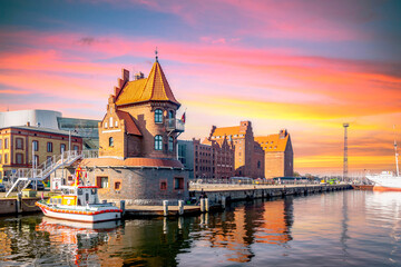 Obraz premium Hafen von Stralsund, Mecklenburg Vorpommern, Deutschland 