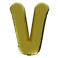 Gold Balloon Letter V