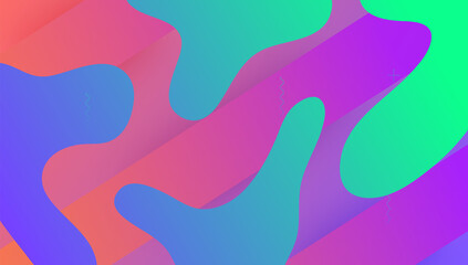 Geometric Cover. Wavy Landing Page. Minimal Element. Art Dynamic Layout. Bright Frame. Rainbow Shape. Spectrum Geometry. Blue Hipster Design. Violet Geometric Cover