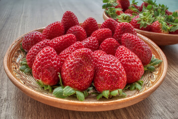 Fresh strawberries on a plate