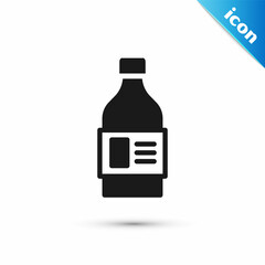 Grey Plastic bottle for laundry detergent, bleach, dishwashing liquid or another cleaning agent icon isolated on white background. Vector