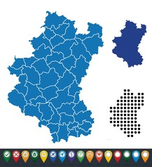 Fototapeta na wymiar Set maps of Luxembourg region