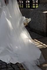 bride with a wedding bouquet