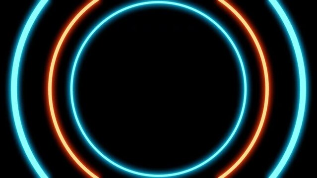Orange anb blue neon loop tunnel
