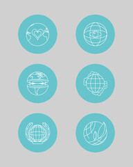 Fototapeta premium icon collection world