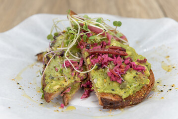 Super avocado toast topped with watercress will start any day with a nutrional boost