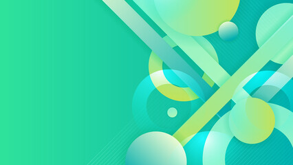 Abstract green technology background. Vector abstract graphic design banner pattern presentation background web template.