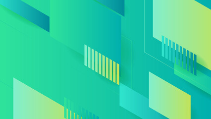 Obraz premium Abstract green technology background. Vector abstract graphic design banner pattern presentation background web template.