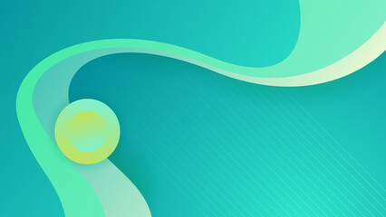 Abstract green technology background. Vector abstract graphic design banner pattern presentation background web template.