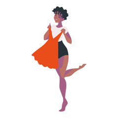 woman with new dress