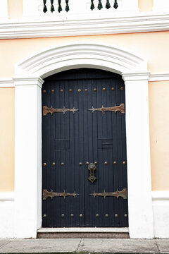 Beautiful facades of the buildings at  Popayan city center, also called the White City