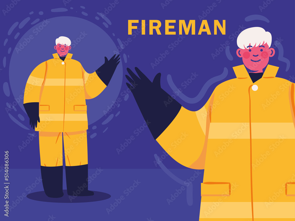 Canvas Prints firemen character profession