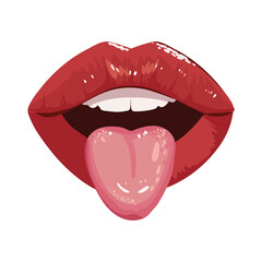 woman mouth tongue