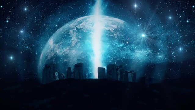 Stonehenge Portal by Night - Fantasy Landscape Loop Motion Background