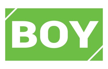 BOY text written on green stamp sign.