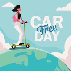 world car free day greeting card