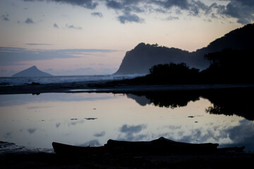 sunset over the lake