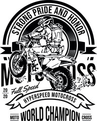 Design T-Shirt Motocross Strong Pride and Honor