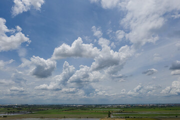 blue sky with clouds background, summer time, beautiful sky
