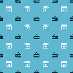 Set Signboard party and Calendar on seamless pattern. Vector