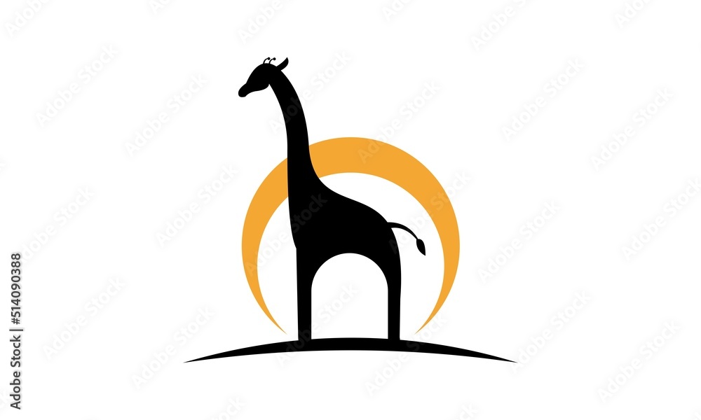 Wall mural giraffe vector logo