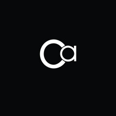 Creative Professional Trendy and Minimal Letter CA AC Logo Design in Black and White Color, Initial Based Alphabet Icon Logo in Editable Vector Format