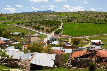 Fasillar village aerial panoramic view. View from above. Turkey