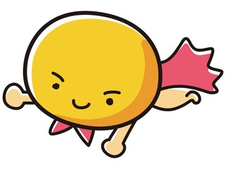 丸い顔のキャラクターのイラスト