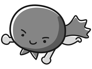 丸い顔のキャラクターのイラスト