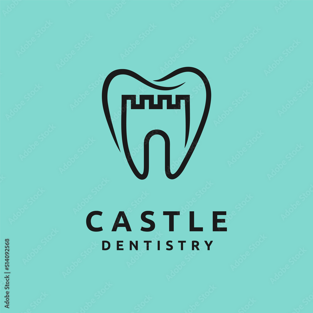 Sticker Castle logo with dentistry concept