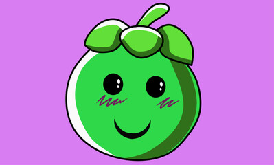 green mangosteen with a smile